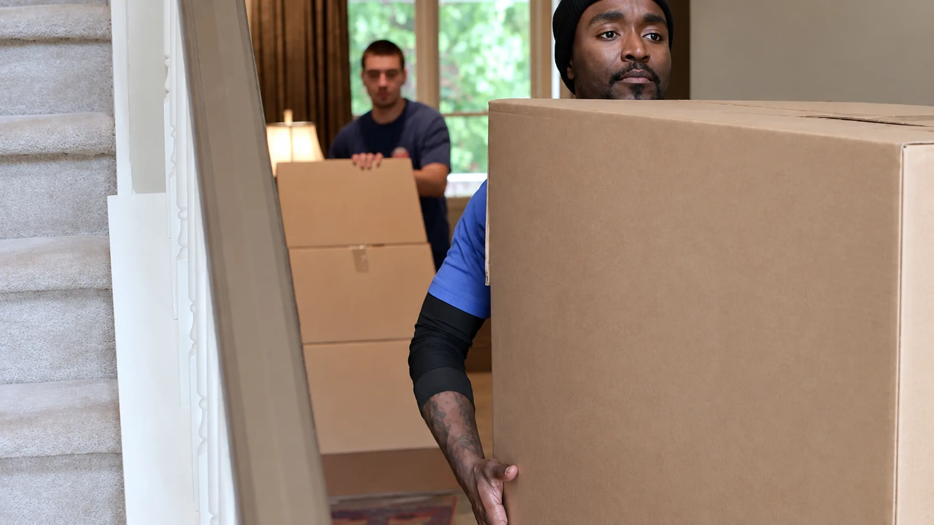 Moving boxes and household items prepared for an apartment move